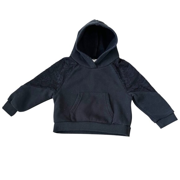 Fashion Nova NovaKids Girls Hoodie Pants Black Set Size 3 Lace Pre-owned - Picture 2 of 5